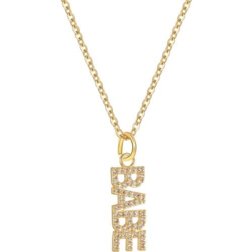 Cute BABE English Letter Necklace Gold Silver Color Chain Cubic Zirconia Letter Pendant Necklace Women Birthday Party Jewelry