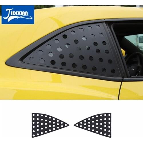 JIDIXIAN Car Rear Triangle Window Decoration Cover Sticker for Chevrolet Camaro 2010-2015 Aluminum Alloy Exterior Accessories