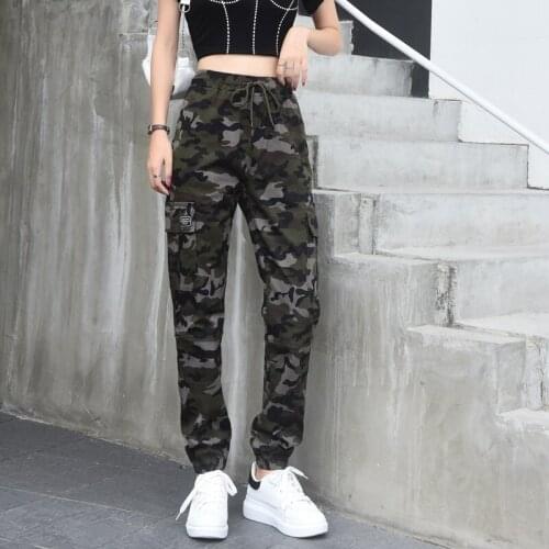Camouflage Pants Women 2020 Cargo Femme Harem Pants Drawstring Sweatpants WomenS Cargo Trousers Cargo Pants Streetwear AA5617