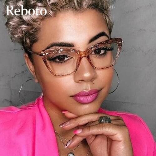 Classic Vintage Crystal Glasses Frame Women Square Metal Transparent Computer Eyeglasses Brand Optical Womens Eyewear Frames