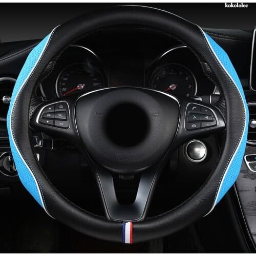 KOKOLOLEE Leather Car Steering Wheel Cover For Opel Astra J G Insignia Zafira a b Corsa d Mokka Vivaro Meriva