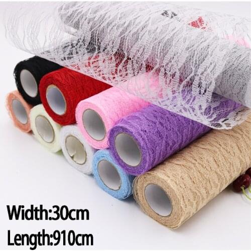 30cm Lace Tulle Roll Flower Mesh Table Centerpiece Wedding Birthday Party Table Centerpiece Runner DIY Tutu Skirt Chair Sash 10Y