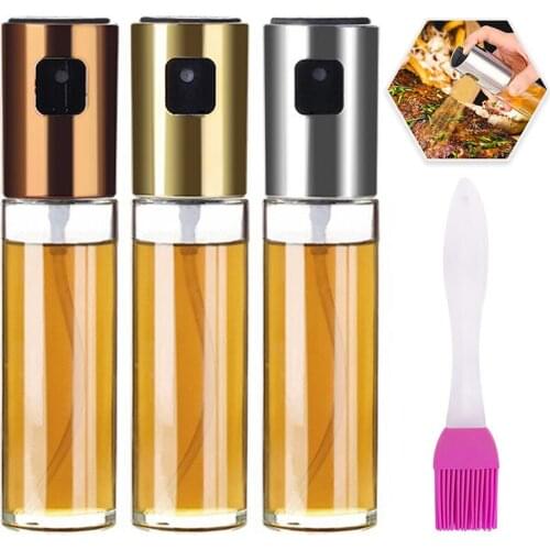 Kitchen Stainless Steel Olive Oil Sprayer Bottle Pump Oil Pot Leak-proof Grill BBQ Sprayer Oil Dispenser BBQ Cookware Tools