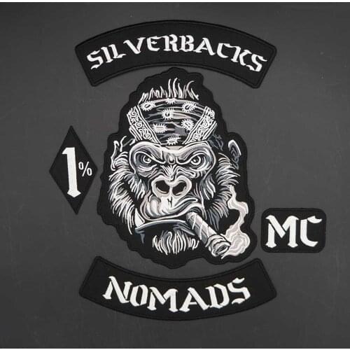 Smoking Orangutan MC Large Embroidered Punk Biker Patches Clothes Stickers Apparel Accessories Badge