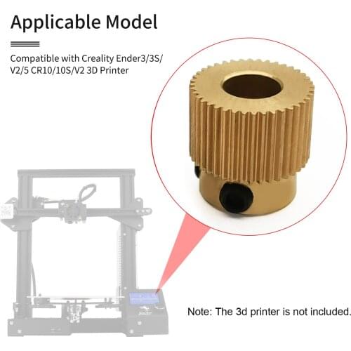 1pc Brass Extruder Pulley 40 Teeth 5mm Bore 11mm Outside Diameter Compatible with Creality Ender3/3S/V2/5 CR10/10S/V2 3D Printer