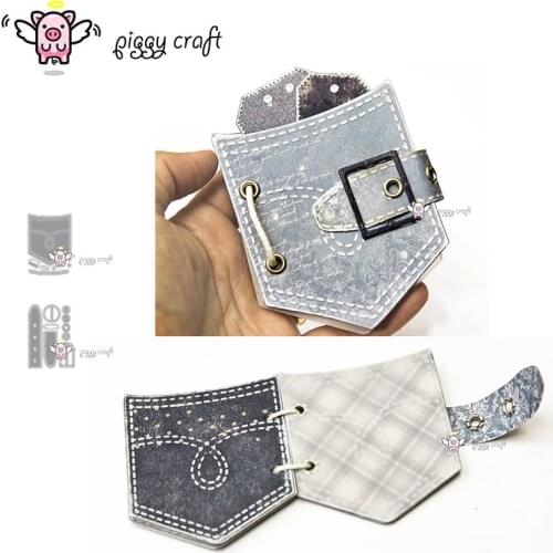 Piggy Craft metal cutting dies cut die mold New Jeans pocket belt Scrapbook paper craft knife mould blade punch stencils dies