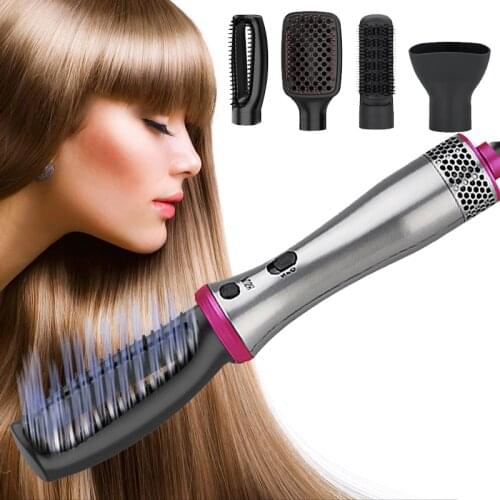Multifunctional Hair Comb Hair Straightener Combs Curling Comb Tuyere Diffuser 5 In 1 Negative Ion Hot-Air Brushes