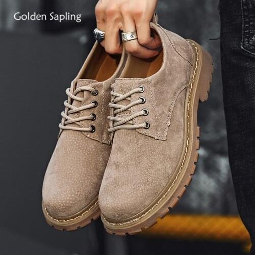 Golden Sapling Classics Mens Casual Shoes Fashion Oxfords Vintage Leisure Flats Comfortable Work Shoes Platform Wedge Footwear