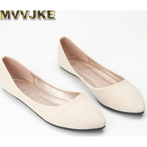 MVVJKE 2019 Summer Breathable Pointed Flat Shoe Womens Shallow Comfortable Boat ShoeE298