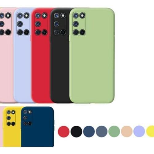 Soft Cover For OPPO A52 case Lens Camera Protection Shockproof Red Blue TPU Solid Skin Чехол Silicone Case For OPPO A52 Cover 5G