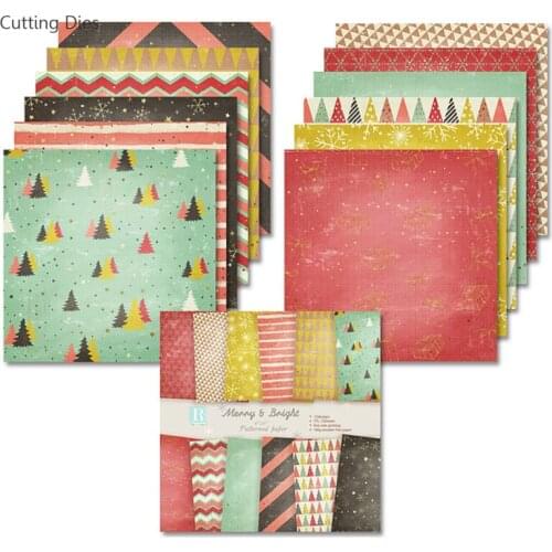 2021 New Scrapbooking Paper Pack of 12 Sheets Handmade Craft Paper Crafts Background Pads Home Decoration