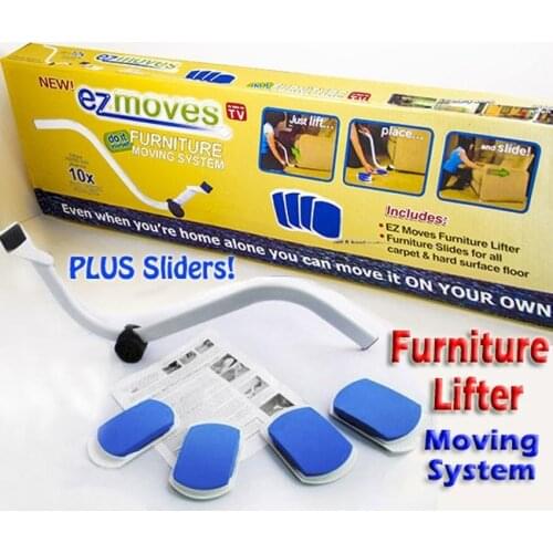 EZ MOVES Furniture Lifter Mover with Sliders Kit Home Moving System AS SEEN ON TV
