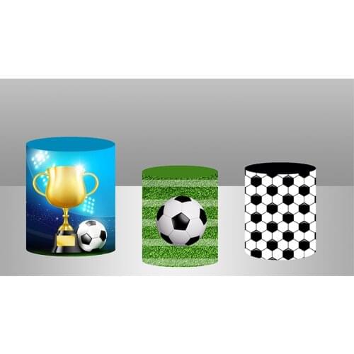 Custom Baby Shower Boy 1st Birthday Party Decor Plinth Cover Soccer Cylinder Covers