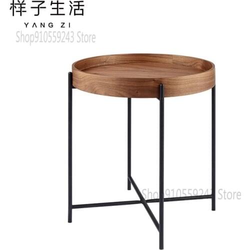 Sofa Side Table Coffee Table Nordic Modern Simple Solid Wood Small Apartment Bedside Table Movable Side Table