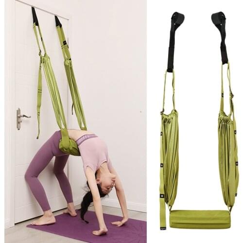 Adjustable Aerial Hammock Yoga Strap Swing Stretching Strap Anti-Gravity Inversion Yoga Hammock Home Gym Flexibility Trainer