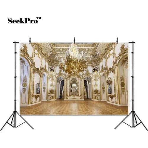 SeekPro luxury Golden embossment kids birthday Banner Photo Background Printed Studio Professional Indoor Photographic Backdrops