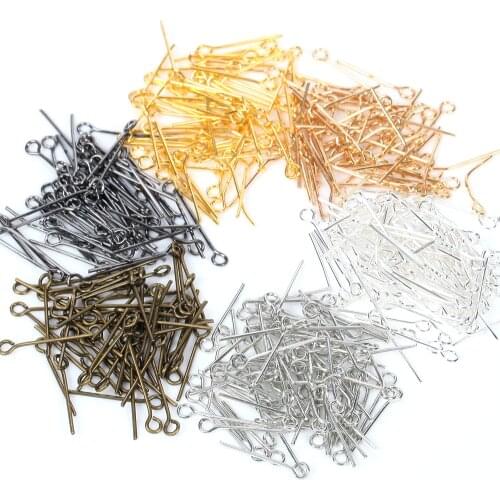 200pcs Eye Flat Ball Head Pins Classic Plated For Jewelry Findings Making DIY Supplies16 20 25 30 35 40 45 50mm