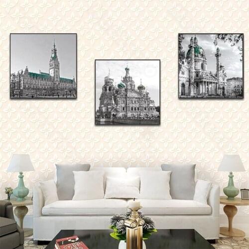 Modern Canvas Painting Wall Posters Vintage Building Pictures Ancient Western Dome Architectures for Home Rooms Wall Decoration