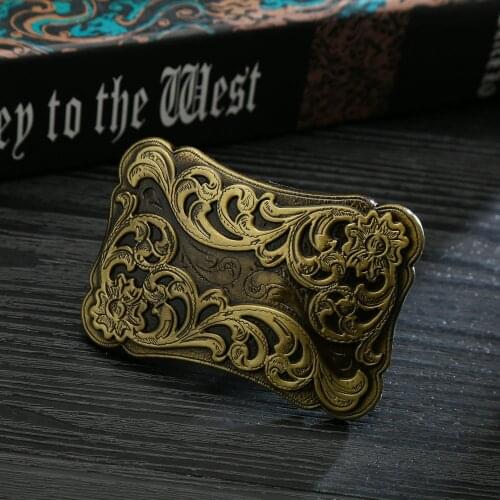 Western cowboy belt buckle retro pattern zinc alloy belt buckle unisex suitable for 4.0 belt