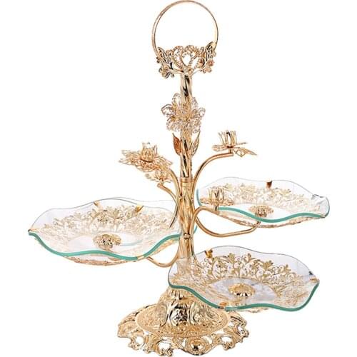 Glass Fruit Tray Cake Candy Serving Tray Table Platter Stand for Wedding