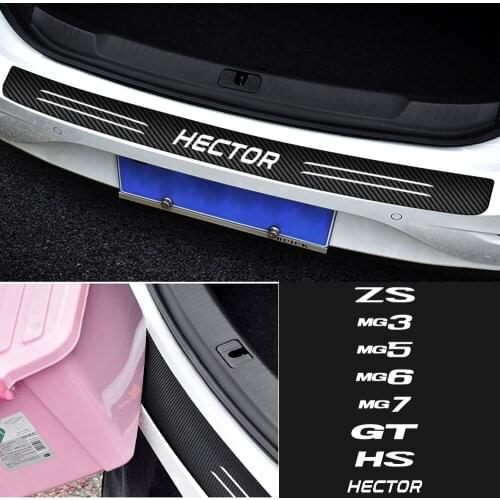 Car Rear Bumper Trunk Guard Reflective DIY Decor Stickers For Morris Garages ZS MG 3 MG 5 MG 6 MG 7 GT HS HECTOR Accessories