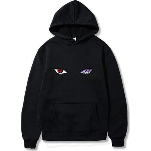 New Harajuku Anime Hoodies Eyes Printed Sweatshirt Japanses Hip Hop Streetwear Pullover Casual Men Woman Tops