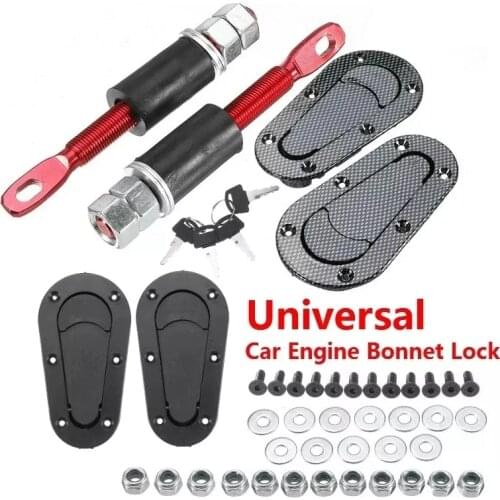 Universal Racing Car Hood Pin Engine Bonnet Latch Lock Kit Refitting With Keys Hood Lock Hood Mount Car Safety Protection
