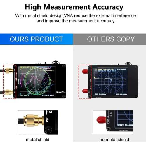 NanoVNA VNA 2.8 Inch LCD HF VHF UHF UV Vector Network Analyzer 50KHz ~ 900MHz Antenna Analyzer Built-in Battery