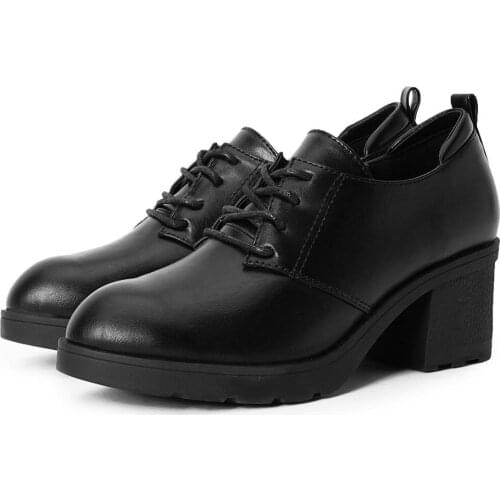 Womens Oxfords Lace Up Chunky Heel Thick Heel Shoes Slip On Dress Pumps