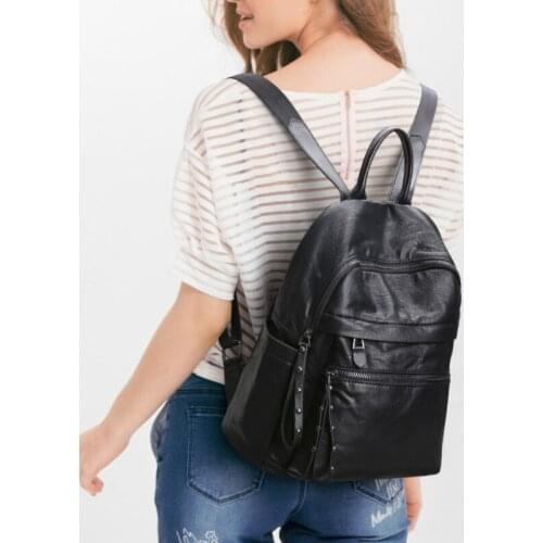 Women Backpack Pu Leather Schoolbag Casual Large Capacity Multifunction Vintage Rivet Shoulder Bag Multilayer Female Backpacks