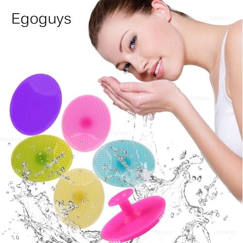 1PC Silicone Cleaning Brush Gel Washing Pad Exfoliating Blackhead Remover Facial Deep Cleansing Face Brushes Baby Bath Massager