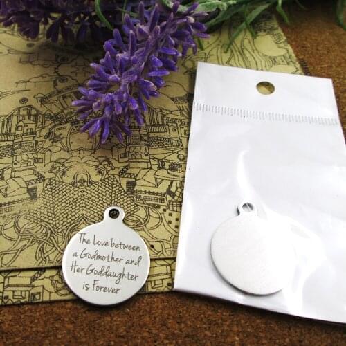 20pcs--"the love between a godmother and her goddaughter"stainless steel charms more style for choosing DIY Charms pendants