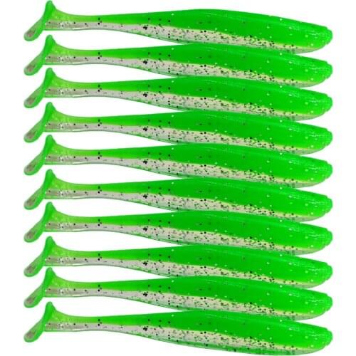 5.5cm 10pcs Super soft super elastic Durable Worm Soft Bait t tail bait Soft Lure Bait Fishing Lure