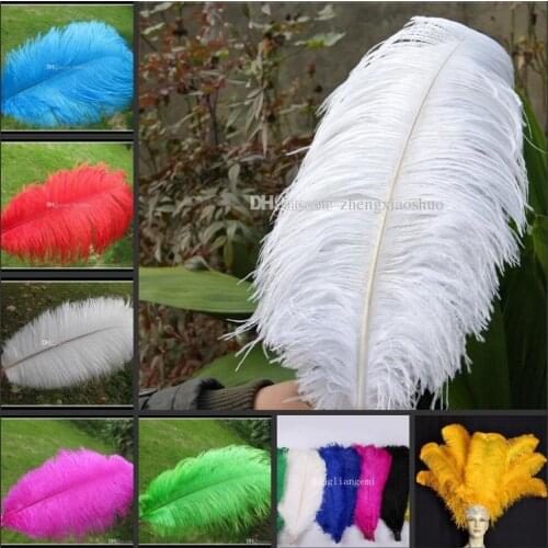 100pcs/lot 24-26"(60-65cm) white Ostrich Feather Plume for Wedding table Centerpiece free shipping