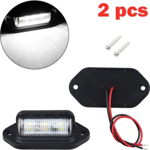 2 Pcs Waterproof 12V LED Number License Plate Light for Car Boats Motorcycle Automotive Aircraft RV Truck Trailer Exterior Lamps