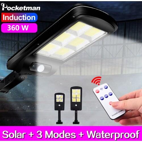 360W Remote Solar Rechargerable Wall Lamp Sensor COB Industrial Garden Square Road Lamp Outdoor Waterproof LED Street Light