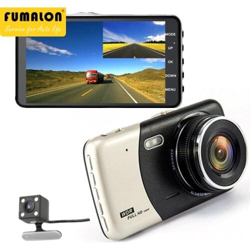 Car Camera front and rear 4.0" inch DVR Dual Lens Video Recorder Full HD 1080P WDR Dash Cam Night Vision back G-Sensor Registrat