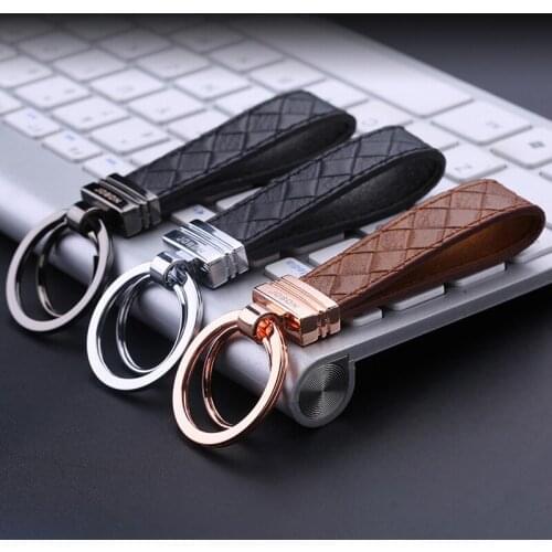 High-Grade Car Key Chain Women Men Keychains Cow Leather Key Ring Holder Jewelry Bag Pendant Classic The best gift for men