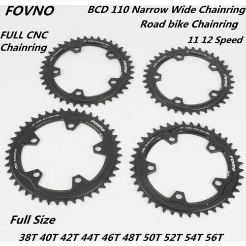 FOVNO 110 BCD Alloy 7075 FULL CNC Narrow Wide Road Floding Bike 38T 40T 42T 44T 46T 48T 50T 52T 54T 56T Bicycle Chainring