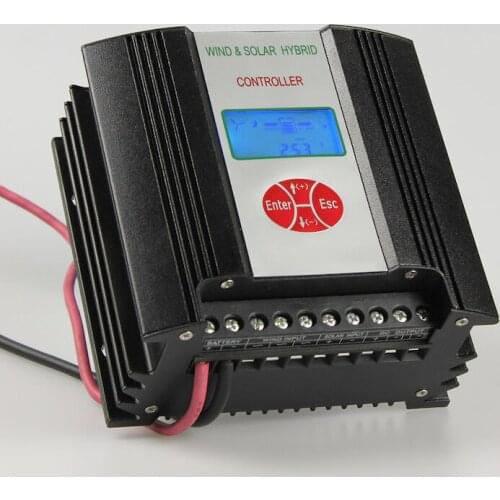 MPPT 600W 12V 24V 48V wind solar hybrid charge controller with LCD display
