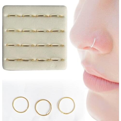 925 Sterling Silver plain nose ring nose hoop piercing 16pcs/pack