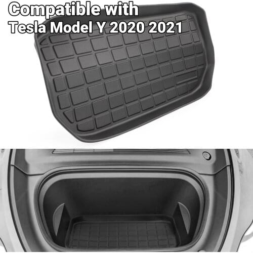 Front Trunk Mat TPE Waterproof Cargo Liner Pad Durable Car Accessorie For Tesla Model Y 2020-2021