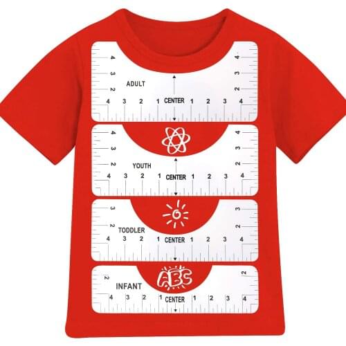 4Pcs/Set T-Shirt Alignment Ruler For Guiding Tshirt Measurement Ruler With Size Chart DIY Drawing Template Craft Tool DraftingZ5