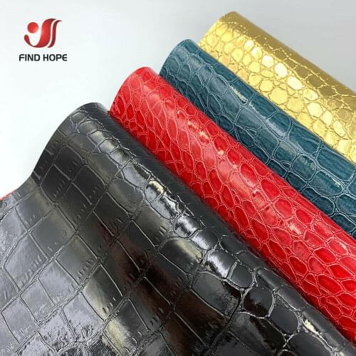 A4 Sheets 20*30cm Highlight Crocodile Pattern PU Faux Leather Fabric Vinyl Embossed Upholstery Wallet Box Bag Craft DIY Earring