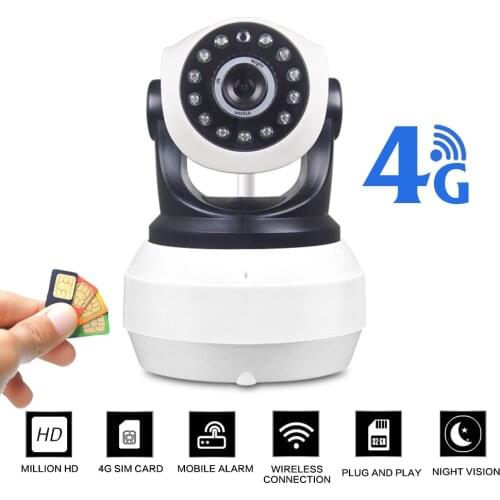1080P 4G 3G SIM Mini IP Camera Wireless GSM P2P Industrial Cam PTZ Pan Tilt Video Camera CCTV Home Security 128G SD Card Slot