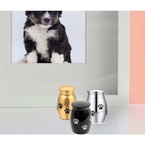 Paw Print Mini Urns Human Ashes Keepsake Container Jar Metal Memorial Pet Dog Cat Funeral Urn Waterproof Ash Holder Cremation
