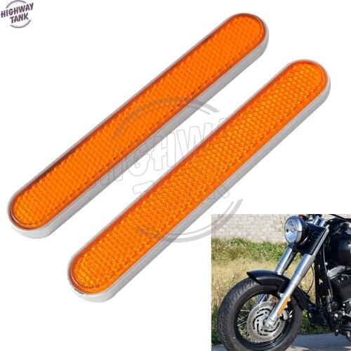 Orange Motorcycle Front Fork Leg Reflectors Shock Reflective Case for Harley Davidson Softail Dyna Fatboy Sportster XL 883 1200