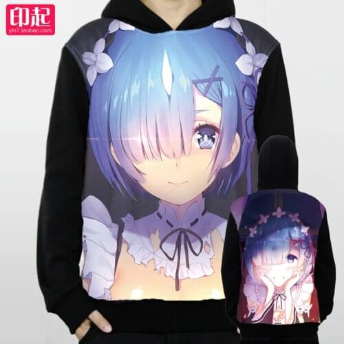 Re:Life in a different world from zero Anime COSPLAY Hooded plus velvet autumn& winter coats for men & women Sweatshirts
