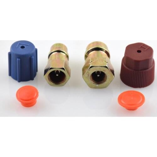 Pair AC R12 to R134A Quick Couplers Connectors Adapters Conversion High and Low Side Port