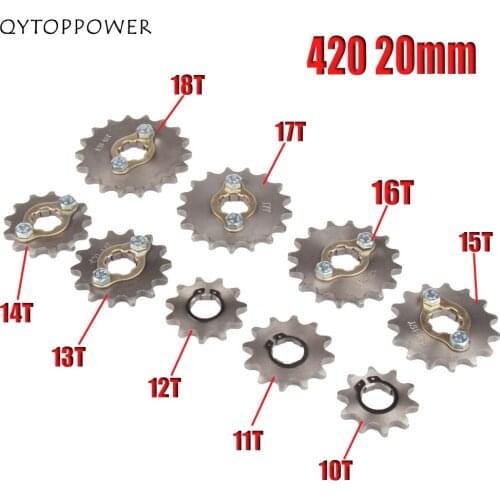 Motorcycle Front-Engine-Sprocket 420-20mm 10 11 12 13 14 15 16 17 18 19T Tooth For Dirt Pit Bike ATV Quad Go Kart Buggy Scooter